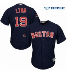 Youth Majestic Boston Red Sox 19 Fred Lynn Authentic Navy Blue Alternate Road Cool Base 2018 World Series Champions MLB Jersey