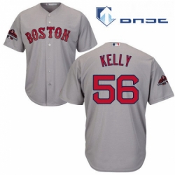 Youth Majestic Boston Red Sox 56 Joe Kelly Authentic Grey Road Cool Base 2018 World Series Champions MLB Jersey