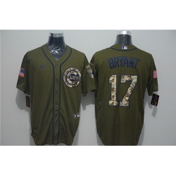 Cubs 17 Kris Bryant Olive 2020 Nike Cool Base Jersey