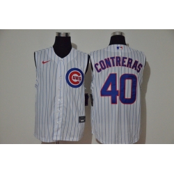 Cubs 40 Willson Contreras White Nike Cool Base Sleeveless Jersey