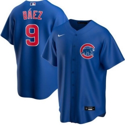 Cubs 9 Javier Baez Royal 2020 Nike Cool Base Jersey