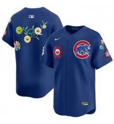 Men Chicago Cubs Blank Blue 2025 Tokyo Series Limited Stitched Baseball Jersey