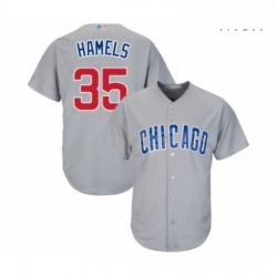 Mens Chicago Cubs 35 Cole Hamels Replica Grey Road Cool Base Baseball Jersey 