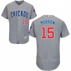 Mens Majestic Chicago Cubs 15 Brandon Morrow Grey Road Flex Base Authentic Collection MLB Jersey