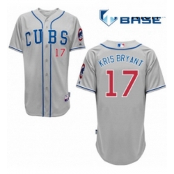 Mens Majestic Chicago Cubs 17 Kris Bryant Replica Grey Alternate Road Cool Base MLB Jersey