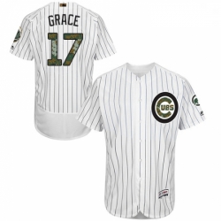 Mens Majestic Chicago Cubs 17 Mark Grace Authentic White 2016 Memorial Day Fashion Flex Base MLB Jersey