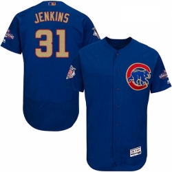 Mens Majestic Chicago Cubs 31 Fergie Jenkins Authentic Royal Blue 2017 Gold Champion Flex Base MLB Jersey