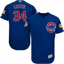 Mens Majestic Chicago Cubs 34 Jon Lester Royal Blue Alternate Flex Base Authentic Collection MLB Jersey