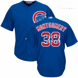 Mens Majestic Chicago Cubs 38 Mike Montgomery Authentic Royal Blue Team Logo Fashion Cool Base MLB Jersey