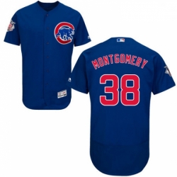 Mens Majestic Chicago Cubs 38 Mike Montgomery Royal Blue Alternate Flexbase Authentic Collection MLB Jersey