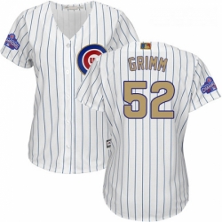 Womens Majestic Chicago Cubs 52 Justin Grimm Authentic White 2017 Gold Program MLB Jersey