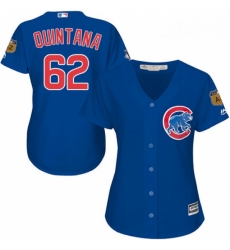 Womens Majestic Chicago Cubs 62 Jose Quintana Authentic Royal Blue Alternate MLB Jersey 