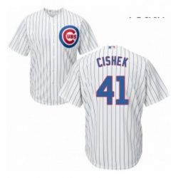 Youth Majestic Chicago Cubs 41 Steve Cishek Authentic White Home Cool Base MLB Jersey 