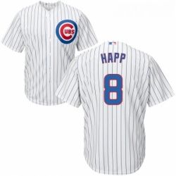 Youth Majestic Chicago Cubs 8 Ian Happ Replica White Home Cool Base MLB Jersey 