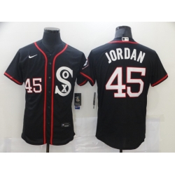 Men Nike Chicago White Sox Michael Jordan 45 Black Flex Base Jersey