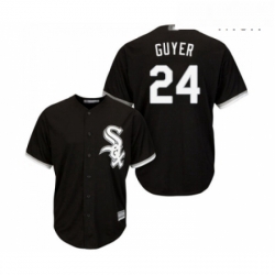 Mens Chicago White Sox 24 Brandon Guyer Replica Black Alternate Home Cool Base Baseball Jersey 