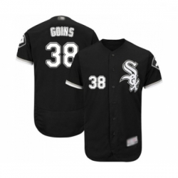 Mens Chicago White Sox 38 Ryan Goins Black Alternate Flex Base Authentic Collection Baseball Jersey