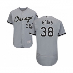 Mens Chicago White Sox 38 Ryan Goins Grey Road Flex Base Authentic Collection Baseball Jersey