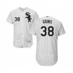 Mens Chicago White Sox 38 Ryan Goins White Home Flex Base Authentic Collection Baseball Jersey