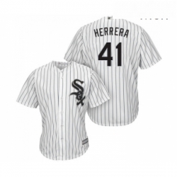 Mens Chicago White Sox 41 Kelvin Herrera Replica White Home Cool Base Baseball Jersey 