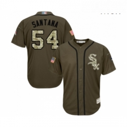 Mens Chicago White Sox 54 Ervin Santana Authentic Green Salute to Service Baseball Jersey 