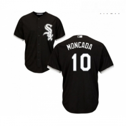 Mens Majestic Chicago White Sox 10 Yoan Moncada Replica Black Alternate Home Cool Base MLB Jerseys 