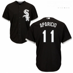 Mens Majestic Chicago White Sox 11 Luis Aparicio Replica Black Alternate Home Cool Base MLB Jersey