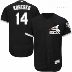 Mens Majestic Chicago White Sox 14 Paul Konerko Authentic Black Alternate Home Cool Base MLB Jersey