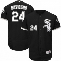 Mens Majestic Chicago White Sox 24 Matt Davidson Black Alternate Flex Base Authentic Collection MLB Jersey 