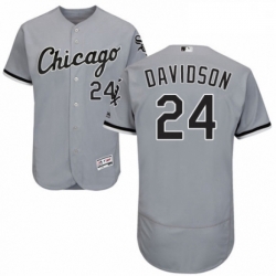 Mens Majestic Chicago White Sox 24 Matt Davidson Grey Road Flex Base Authentic Collection MLB Jersey