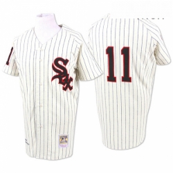 Mens Mitchell and Ness 1959 Chicago White Sox 11 Luis Aparicio Replica Cream Throwback MLB Jersey