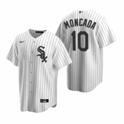 Mens Nike Chicago White Sox 10 Yoan Moncada White Home Stitched Baseball Jersey