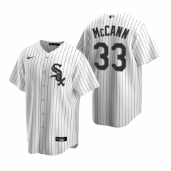 Mens Nike Chicago White Sox 33 James McCann White Home Stitched Baseball Jersey