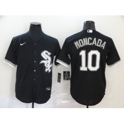 White Sox 10 Yoan Moncada Black Cool Base Jersey