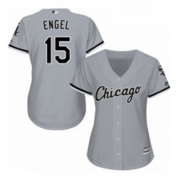 Womens Majestic Chicago White Sox 15 Adam Engel Replica Grey Road Cool Base MLB Jersey 