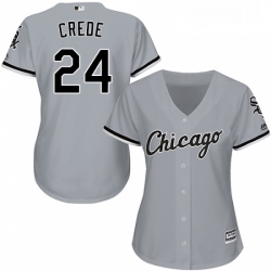 Womens Majestic Chicago White Sox 24 Joe Crede Authentic Grey Road Cool Base MLB Jersey