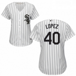 Womens Majestic Chicago White Sox 40 Reynaldo Lopez Replica White Home Cool Base MLB Jersey 