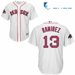 Youth Majestic Boston Red Sox 13 Hanley Ramirez Authentic White Home Cool Base 2018 World Series Champions MLB Jersey