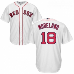 Youth Majestic Boston Red Sox 18 Mitch Moreland Authentic White Home Cool Base MLB Jersey