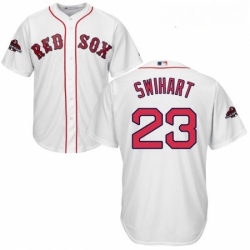 Youth Majestic Boston Red Sox 23 Blake Swihart Authentic White Home Cool Base 2018 World Series Champions MLB Jersey