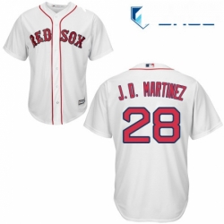 Youth Majestic Boston Red Sox 28 J D Martinez Replica White Home Cool Base MLB Jersey 