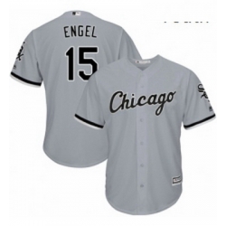 Youth Majestic Chicago White Sox 15 Adam Engel Authentic Grey Road Cool Base MLB Jersey 