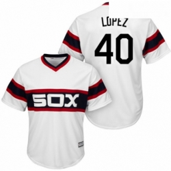 Youth Majestic Chicago White Sox 40 Reynaldo Lopez Replica White 2013 Alternate Home Cool Base MLB Jersey 