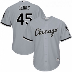 Youth Majestic Chicago White Sox 45 Bobby Jenks Replica Grey Road Cool Base MLB Jersey