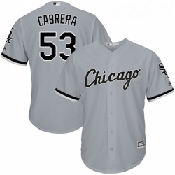 Youth Majestic Chicago White Sox 53 Melky Cabrera Replica Grey Road Cool Base MLB Jersey