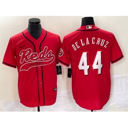 Men Cincinnati Reds 44 Elly De La Cruz Red Cool Base Stitched Baseball Jersey