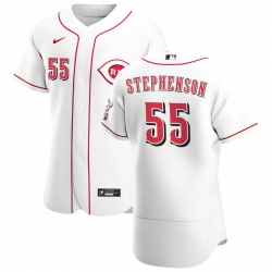 Men Cincinnati Reds 55 Robert Stephenson Men Nike White Home 2020 Flex Base Player MLB Jersey