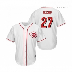 Mens Cincinnati Reds 27 Matt Kemp Replica White Home Cool Base Baseball Jersey 