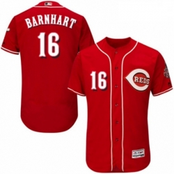 Mens Majestic Cincinnati Reds 16 Tucker Barnhart Red Alternate Flex Base Authentic Collection MLB Jersey