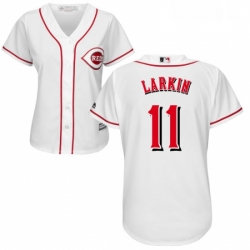 Womens Majestic Cincinnati Reds 11 Barry Larkin Replica White Home Cool Base MLB Jersey